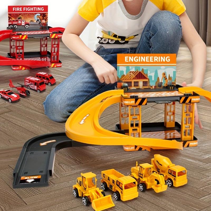 Educational DIY Engineering Parking Lot Track Car Toys