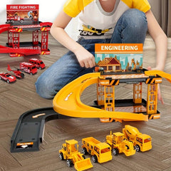 Educational DIY Engineering Parking Lot Track Car Toys