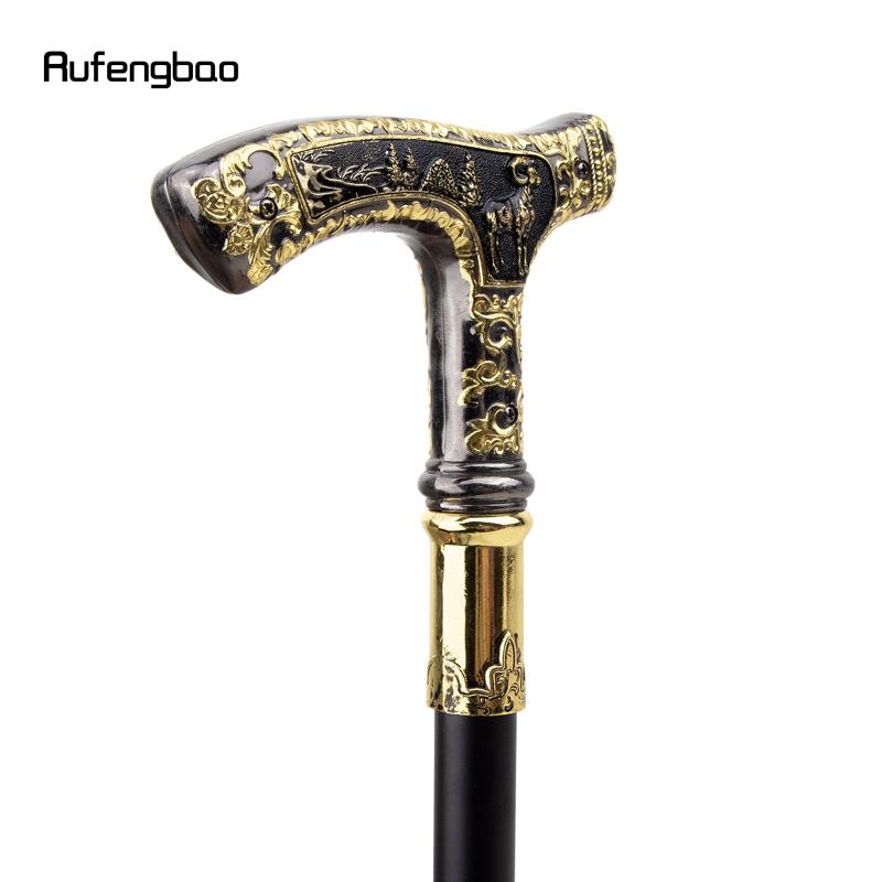 Golden Goat Handle Walking Cane Decorative Gentleman Cosplay Cane