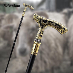 Golden Goat Handle Walking Cane Decorative Gentleman Cosplay Cane