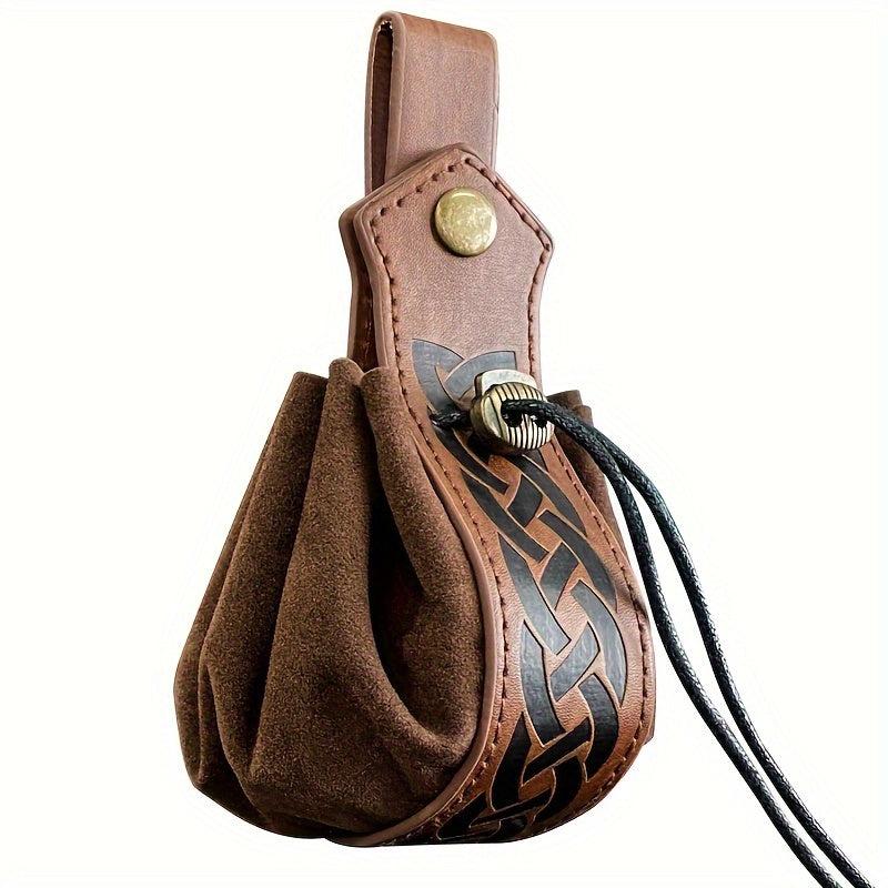 Medieval Viking PU Leather Belt & Pouch Set Halloween Cosplay Costume Props
