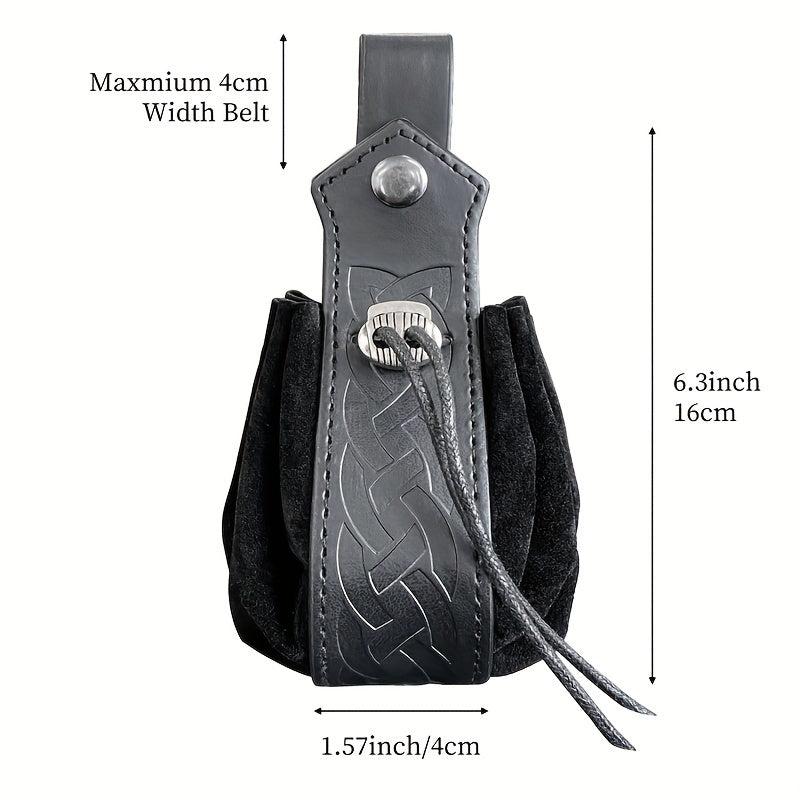 Medieval Viking PU Leather Belt & Pouch Set Halloween Cosplay Costume Props