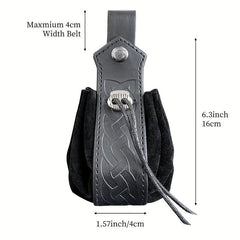 Medieval Viking PU Leather Belt & Pouch Set Halloween Cosplay Costume Props