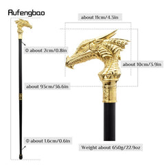 Golden Dragon Head Walking Cane Decorative Gentleman Cosplay Cane 36 61inch