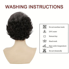 Brown Layered Wig Natural Fluffy Synthetic Hair Replacement Wig