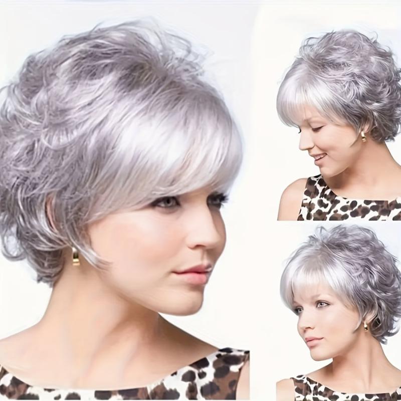 Brown Layered Wig Natural Fluffy Synthetic Hair Replacement Wig