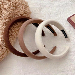 3pcs Women's Makeup Headband Sponge Padded Soft Fabric Solid Thick Headband