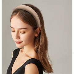 3pcs Women's Makeup Headband Sponge Padded Soft Fabric Solid Thick Headband