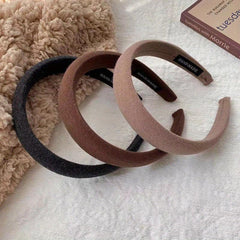3pcs Women's Makeup Headband Sponge Padded Soft Fabric Solid Thick Headband