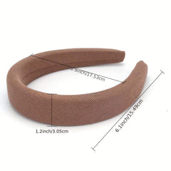 3pcs Women's Makeup Headband Sponge Padded Soft Fabric Solid Thick Headband