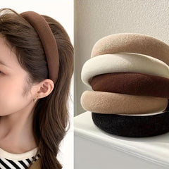 3pcs Women's Makeup Headband Sponge Padded Soft Fabric Solid Thick Headband