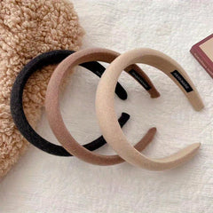 3pcs Women's Makeup Headband Sponge Padded Soft Fabric Solid Thick Headband