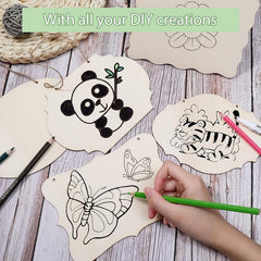 12pcs Unfinished Wood Sign Plates for DIY Crafts