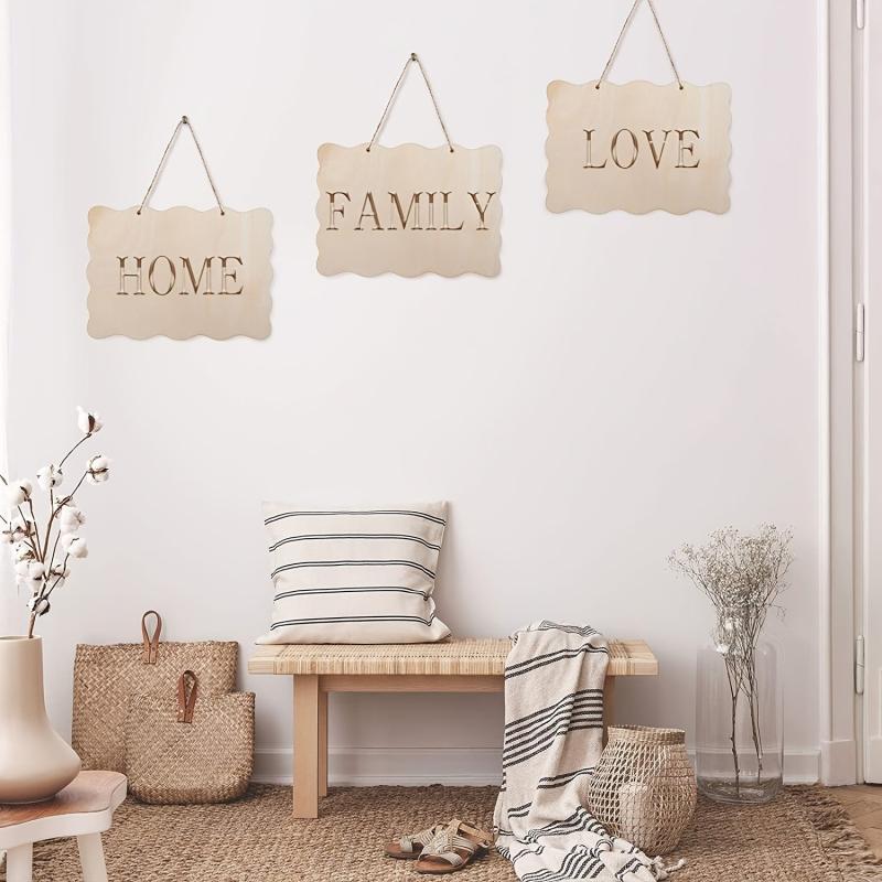 12pcs Unfinished Wood Sign Plates for DIY Crafts
