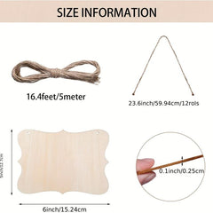 12pcs Unfinished Wood Sign Plates for DIY Crafts