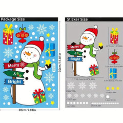 Christmas Decorative Stickers Glass Door Static Cling Reindeer Santa Window Stic