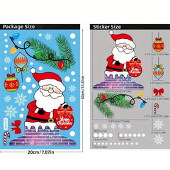 Christmas Decorative Stickers Glass Door Static Cling Reindeer Santa Window Stic