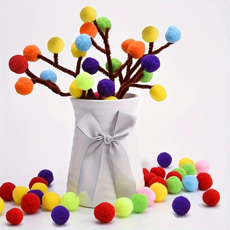 500pcs Plush Balls DIY Art Crafts Decoration Toys Mixed