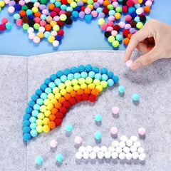 500pcs Plush Balls DIY Art Crafts Decoration Toys Mixed