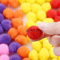 500pcs Plush Balls DIY Art Crafts Decoration Toys Mixed