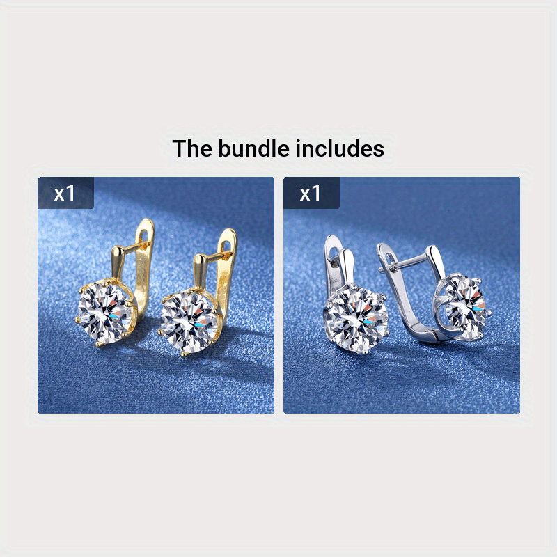 Six Claw Stone Drop Clip On Earrings Bride Wedding Jewelry Gift