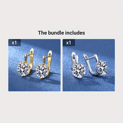 Six Claw Stone Drop Clip On Earrings Bride Wedding Jewelry Gift