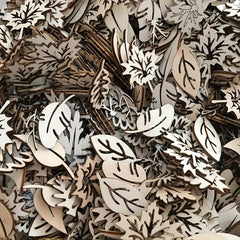 20pcs DIY Wooden Blank Mixed Leaves Shapes for Kids Crafting