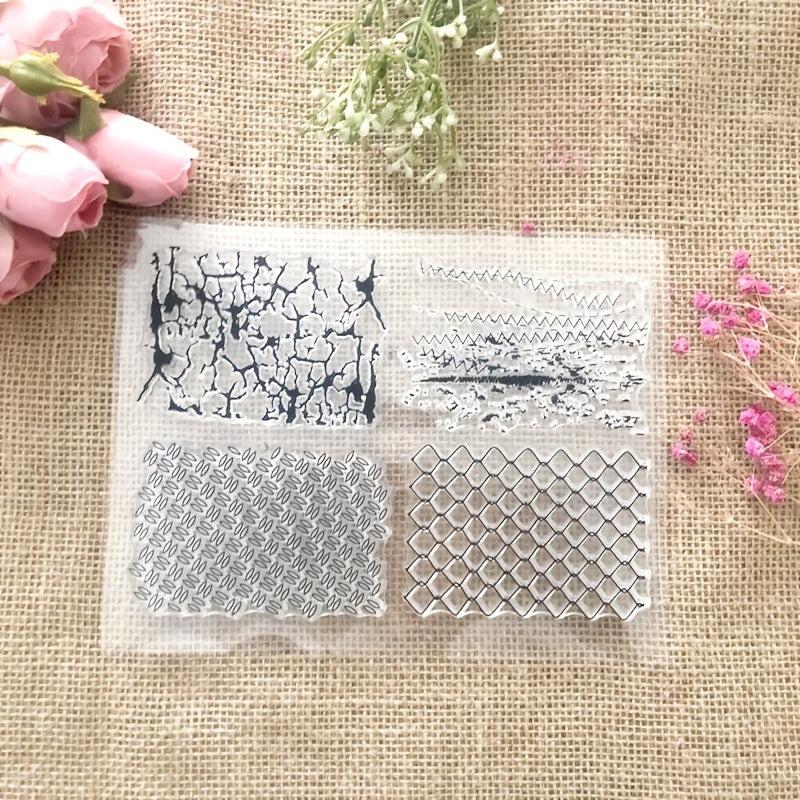 1pc Grid Graffiti DIY Silicone Transparent Stamp