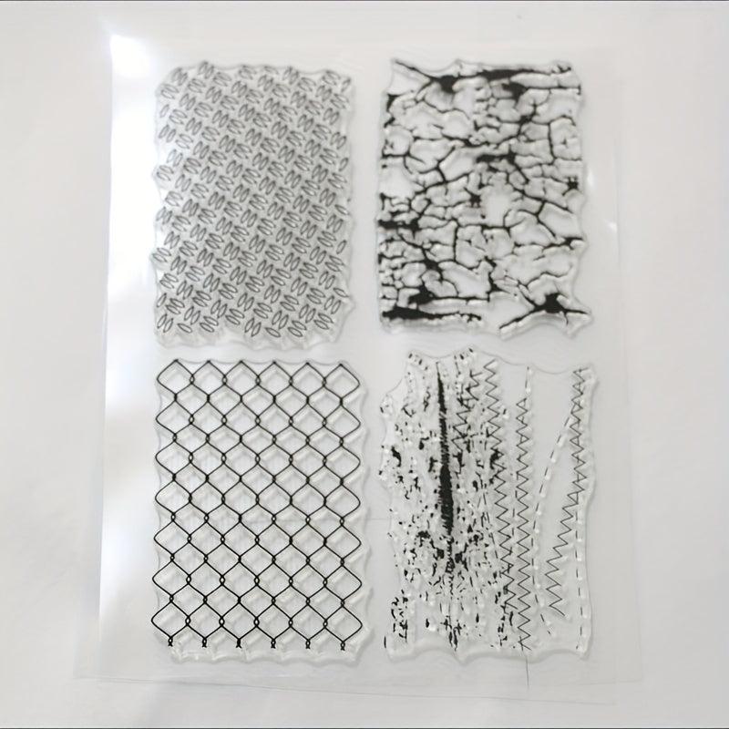 1pc Grid Graffiti DIY Silicone Transparent Stamp