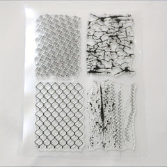 1pc Grid Graffiti DIY Silicone Transparent Stamp