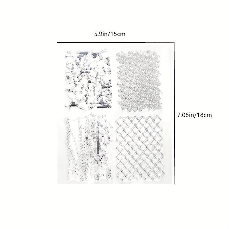 1pc Grid Graffiti DIY Silicone Transparent Stamp