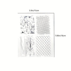 1pc Grid Graffiti DIY Silicone Transparent Stamp