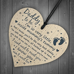 Daddy To Be Sign Baby Shower Dad Gift Wood Heart Party Decoration