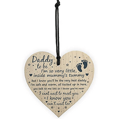 Daddy To Be Sign Baby Shower Dad Gift Wood Heart Party Decoration