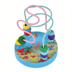 Colorful Wooden Roller Coaster Circle Toy For Preschool Learning