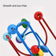Colorful Wooden Roller Coaster Circle Toy For Preschool Learning