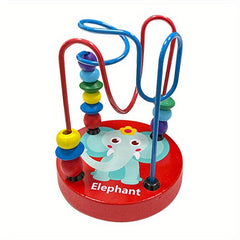 Colorful Wooden Roller Coaster Circle Toy For Preschool Learning
