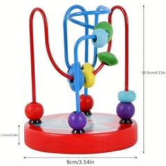 Colorful Wooden Roller Coaster Circle Toy For Preschool Learning
