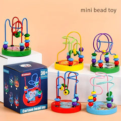 Colorful Wooden Roller Coaster Circle Toy For Preschool Learning