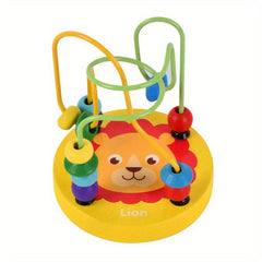 Colorful Wooden Roller Coaster Circle Toy For Preschool Learning