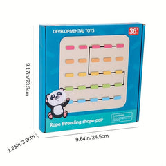 Wooden Rope Threading Game Hand eye Coordination Education Toy