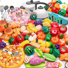 Kids Vegetable and Fruit Cutting Toy Set