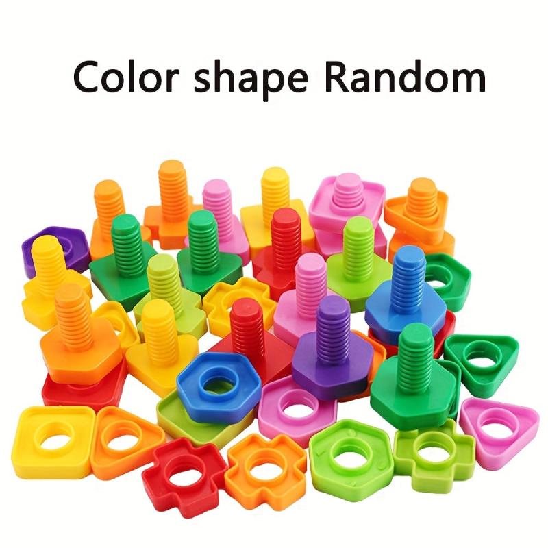 20Pcs 10sets Nut Shaped Screw Building Blocks Kids Toys Educational Montessori