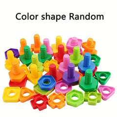 20Pcs 10sets Nut Shaped Screw Building Blocks Kids Toys Educational Montessori