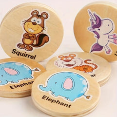 Wooden Puzzle Cartoon Chess Toy for Early Education