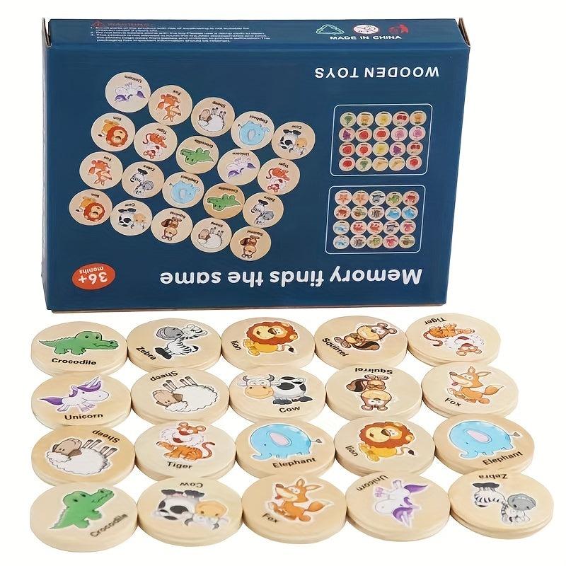 Wooden Puzzle Cartoon Chess Toy for Early Education