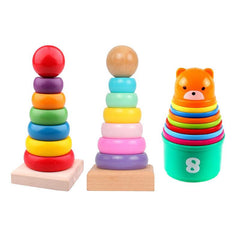 Rainbow Stacking Ring Tower Folding Cup Baby Toy