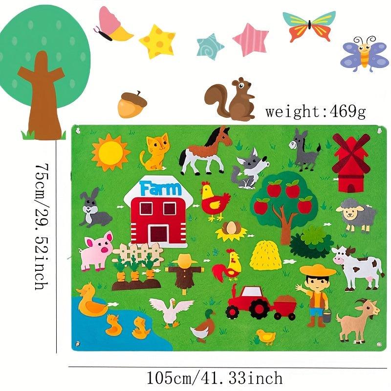 Felt Wall Sticker Children's Toys DIY Pendant Animal Paradise Ocean Farm