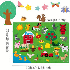 Felt Wall Sticker Children's Toys DIY Pendant Animal Paradise Ocean Farm