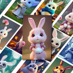 54pcs Little Rabbit Series Sticker Bags PVC